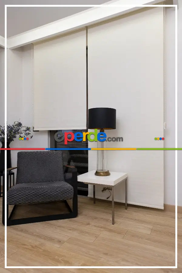 Stor Perde Yıkanabilir Leke Tutmaz A Kalite - Ekru Ve Beyaz- Beyaz-ekru