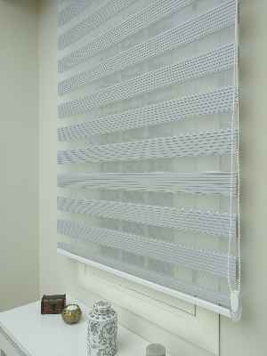 Gri Mutfak Perdesi Mekanizmalı Zebra Perde Plise- Gri Koyu