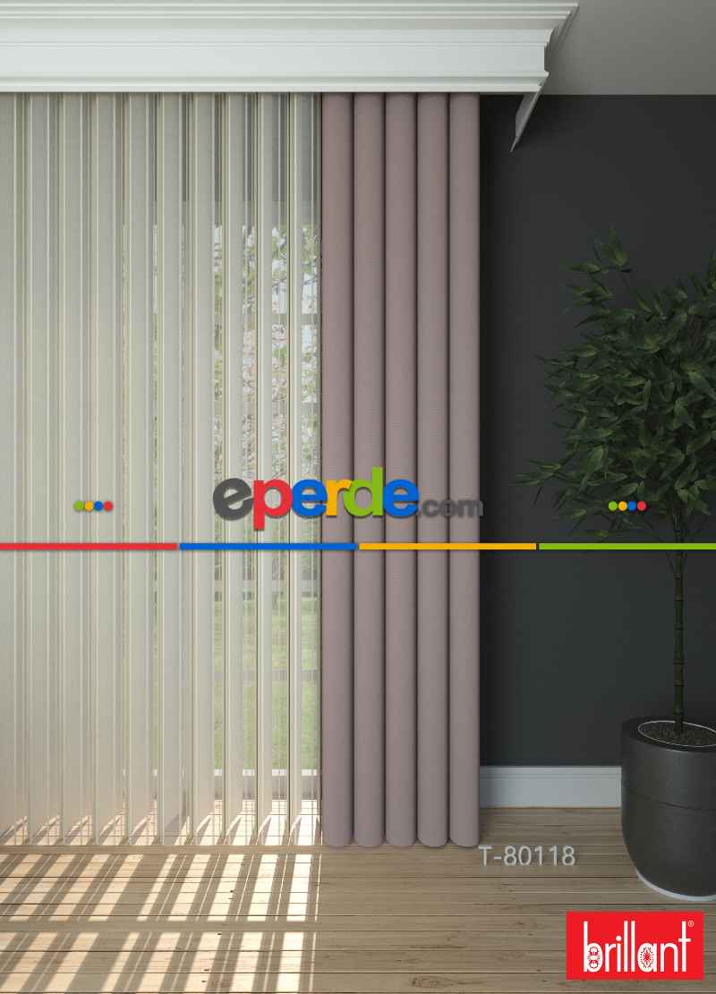 Brillant Akıllı Tül Perde Pudra Pembe Renkli Tül Dikey Zebra Perde Düz 1. Kalite