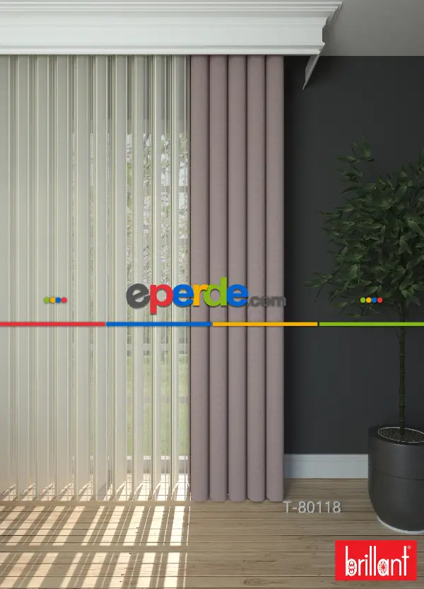 Brillant Akıllı Tül Perde Pudra Pembe Renkli Tül Dikey Zebra Perde Düz 1. Kalite