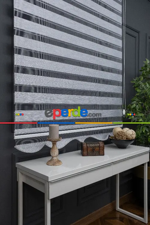 Gri Bambu Zebra Perde 100x200