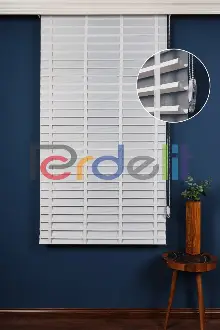 Beyaz 50mm Silüet Kumaş Jaluzi Perde