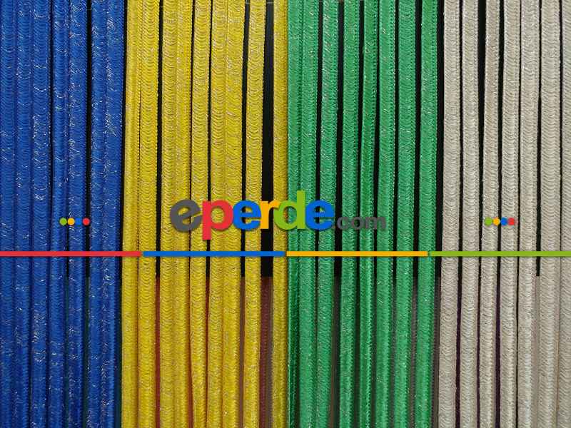 Açık Bej Rengi İp Perde İpek Koza Serisi- Bej-gümüş