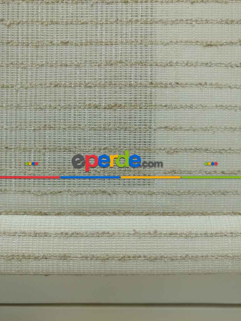 Çiftli Sistem Naturel Hasır Keten Tül Stor- Bej