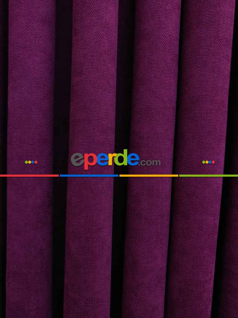 Vişne Rengi- Düz Fon Perde ( Dökümlü Fon Perde)- Vişne