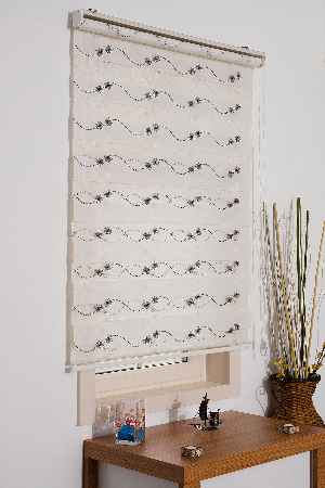 #üreticifirma %40 İndirimli!!! Nakış İşlemeli Siyah Ekru Zebra Perde- Siyah-krem-krem Açık