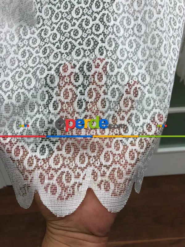 Örme Dokulu Tül Perde- Ekru