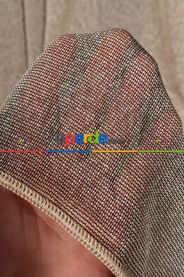 Salon Tül Modelleri - Bruno Siyah-altın Düz Tül Perde