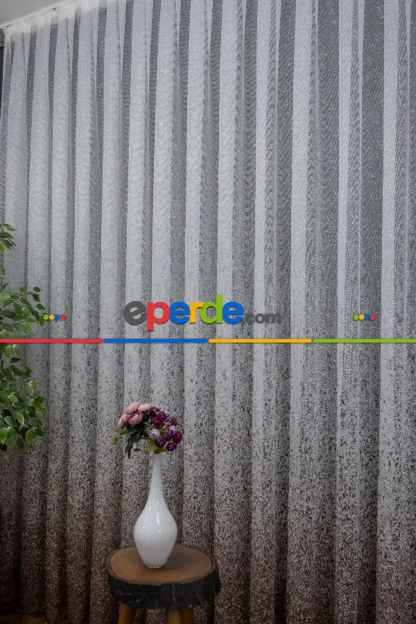 Kahve Vizon Bej Genc Tasarım Moda Püsküertme Renkli Tül