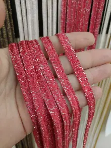 Mutfak İp Perde - Kırmızı Rengi İp Perde İpek Koza Serisi- Kırmızı-gümüş