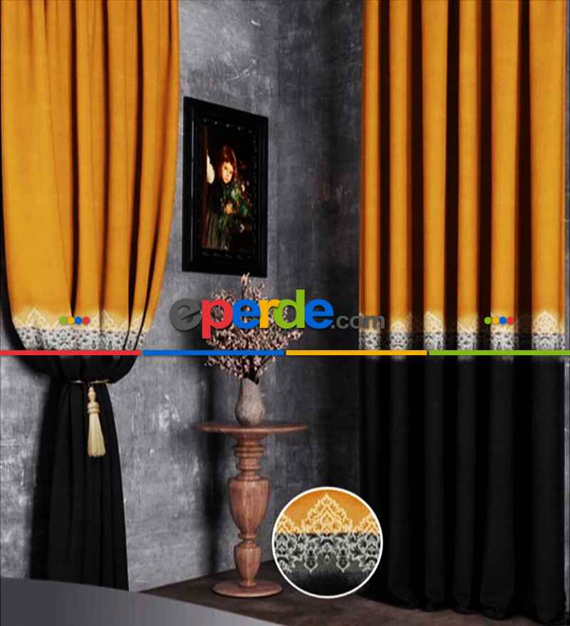 Taç Damask Ara Geçiş Çift Renkli Pano Fon Perde 70cm X 290cm 