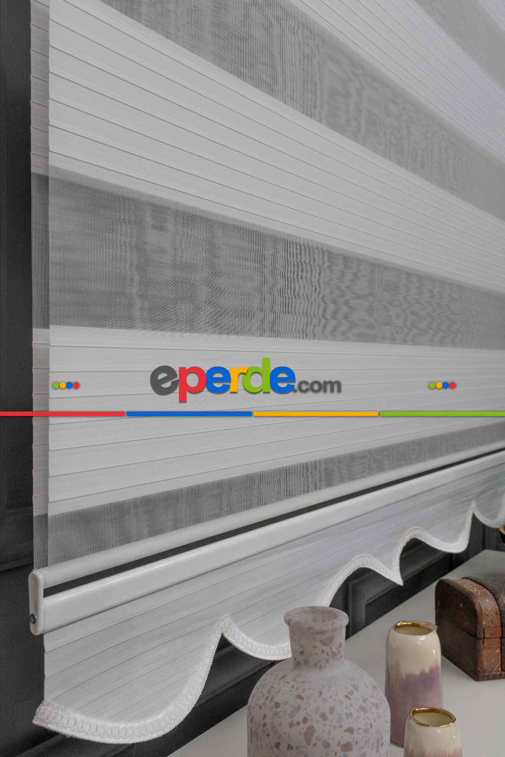 Yatak Odası - Yüksek Kaliteli Beyaz Pliseli Zebra Perde Beyaz