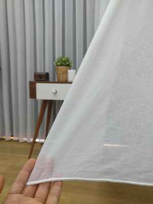 ( Orjinal ) Düz Crush Tül Perde & Kruvaze Perde- Krem Açık-ekru - Kurşunlu Tül