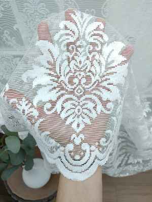 Tül Perde Ve Kruvaze Perde Damask Desenli- Ekru