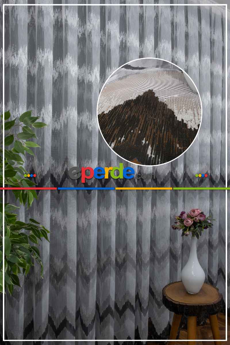 Harmony Tül Yeni Tasarım Renkli Gri Antrasit Füme Tül