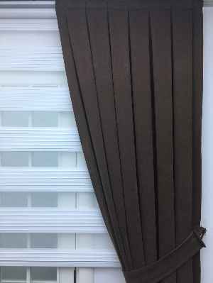 Kahverengi Düz Fon Perde (280 Eninde)- Kahverengi