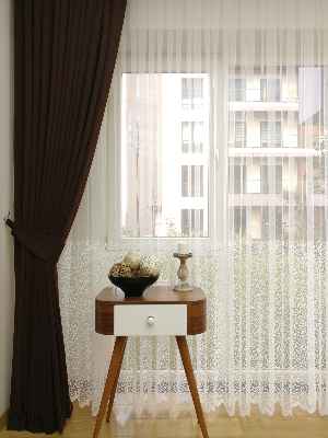 Kahverengi Düz Fon Perde ( En 150cm Dökümlü Fon )- Acı Kahve