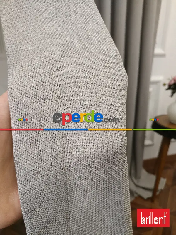 Brillant Keten Açık Gri Renk Düz Fon Perde 180cm- Açık Gri