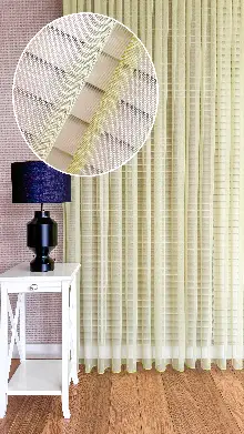 Yeşil Grek Zemin Düz Tül Perde - Kurşunlu