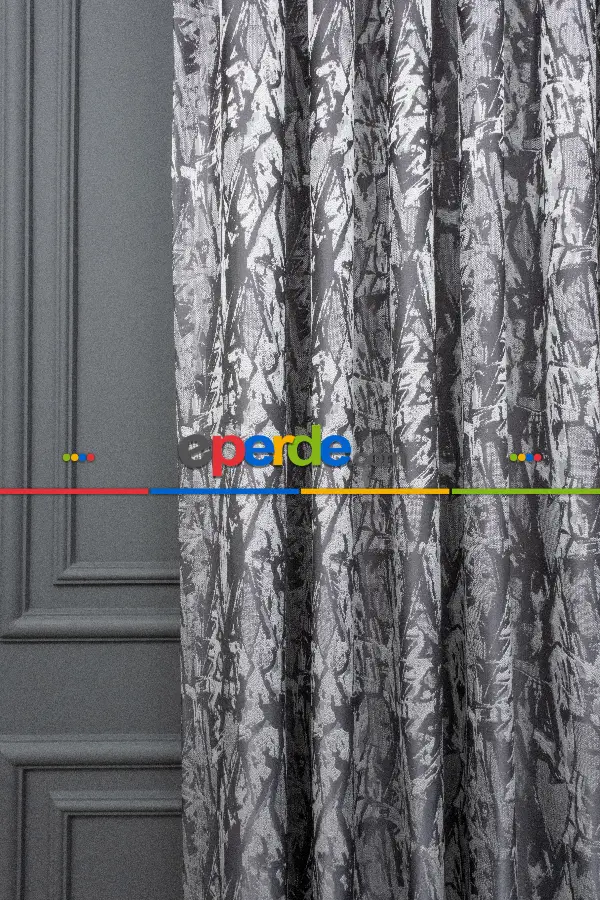 Yatak Odası - Jakar Dokuma Fon Perde Antrasit Gri