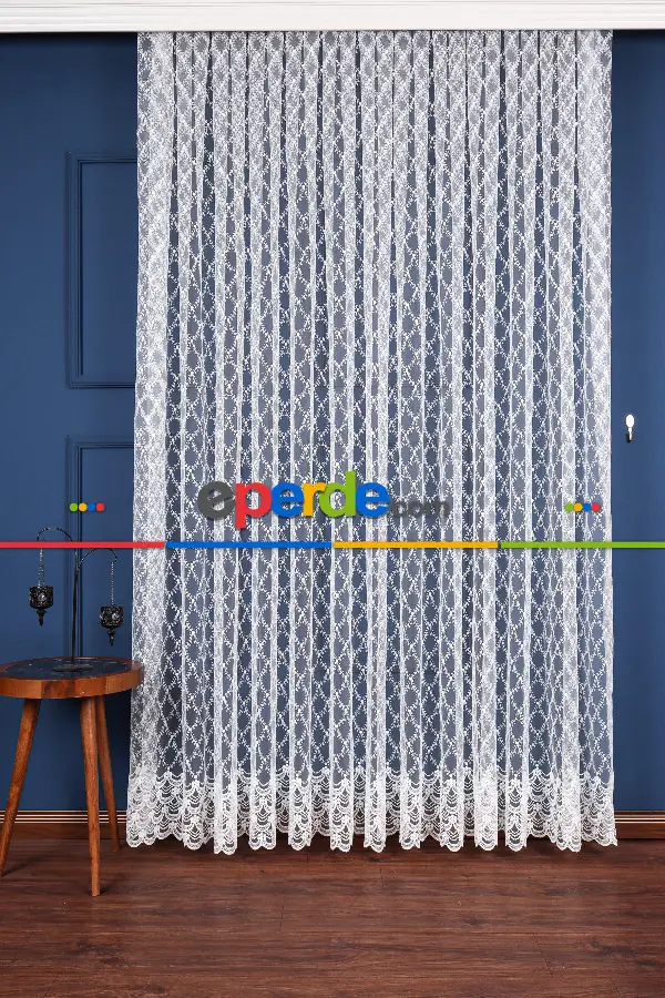 Balık Ağı Brode İşlemeli Tül Perde