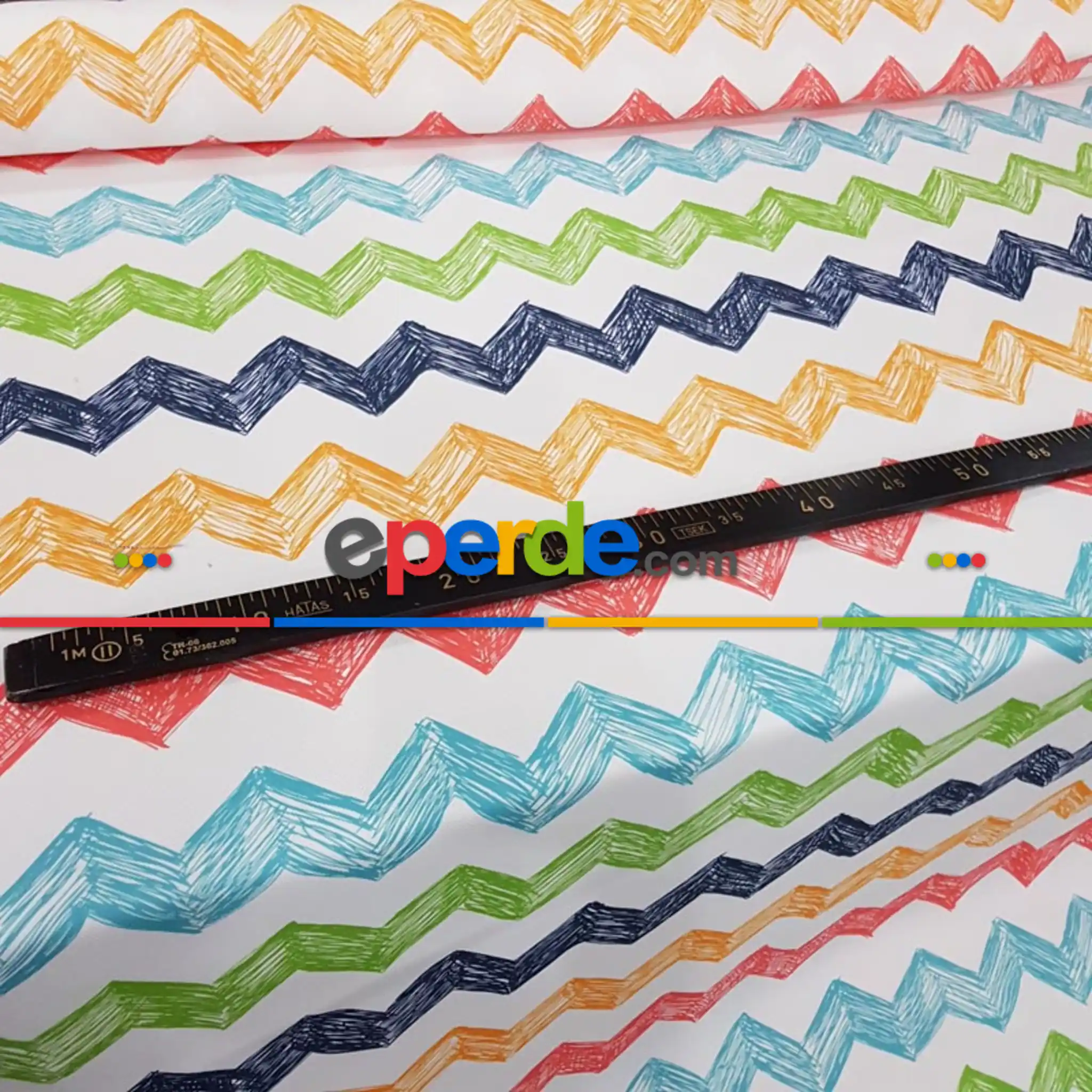 Suluboya Zikzag Desenli Fon Perde Evm752-2 Kumaşı Kalındır Duck Bezi Değildir- Lacivert-Beyaz-Turkuaz-Hardal Sarısı-Fıstık Yeşili 