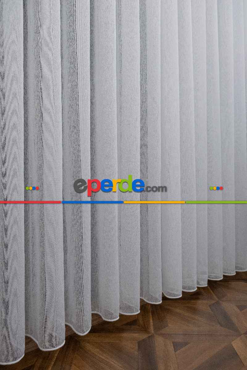 Premier Gramajlı Buzlu Zemin Avior Ekru Tül - Kurşunlu Tül