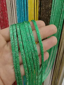 Yeşil Rengi Simli İp Perde Jumbo Zincir Serisi- Yeşil-gümüş