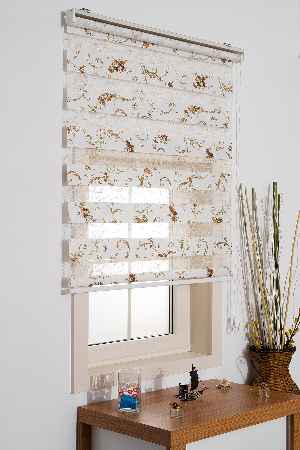 #üreticifirma %40 İnidirimli Crepper Nakış İşlemeli Desenli Zebra Perde- Yeşil-krem-krem Açık-kahve