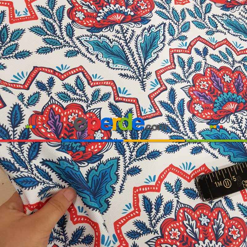 Çiçek Desenli Fon Perde Evm1519 Kumaşı Kalındır Duck Bezi Değildir-  Çok Renkli 2