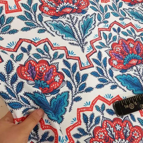 Çiçek Desenli Fon Perde Evm1519 Kumaşı Kalındır Duck Bezi Değildir-  Çok Renkli 2