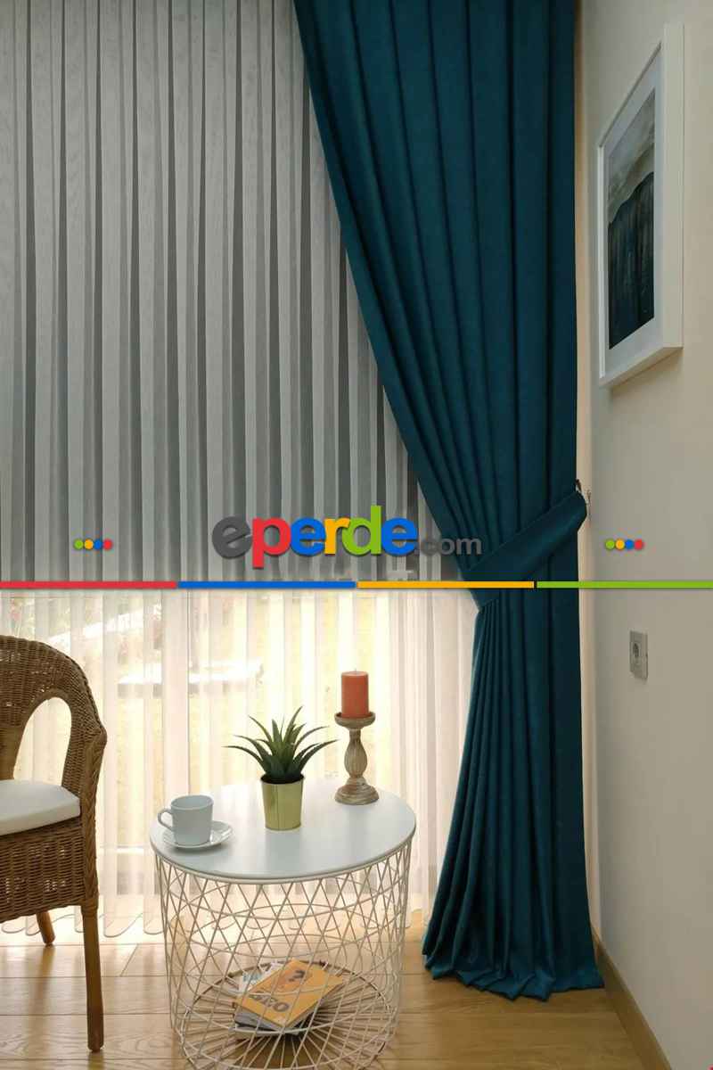 Soft Fon Perde Petrol Kumaş Kanat Yan Perde- Petrol Yeşili