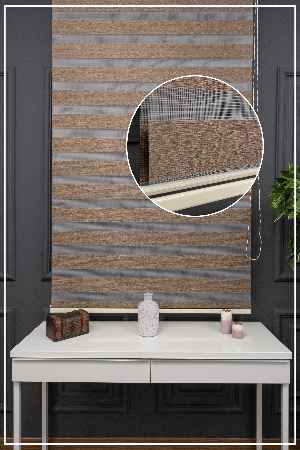 Kahverengi Extra Kalın Bambu Düz Zebra Perde