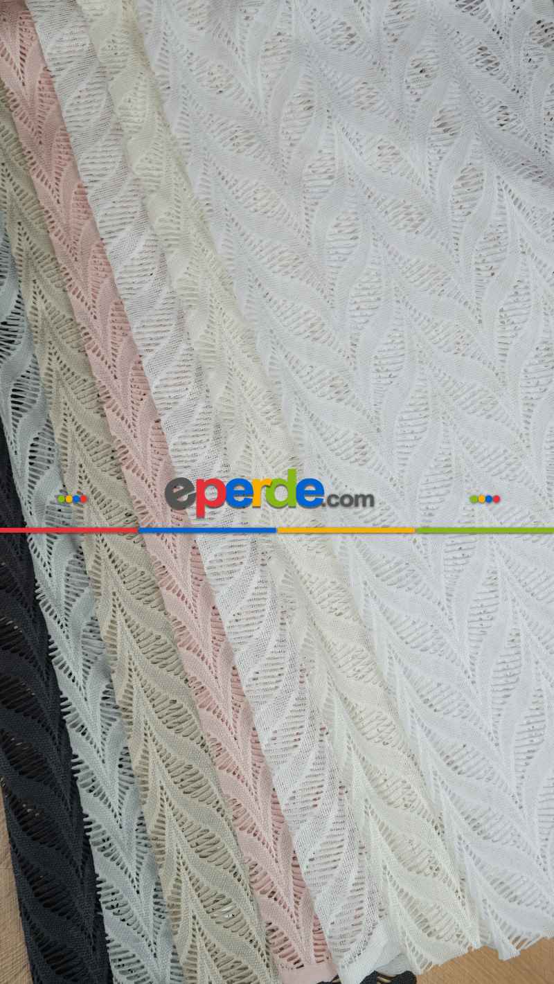 Ekru Nakışlı Tül Perde, Ağır Gramajlı Premium Seri, 7 Renk