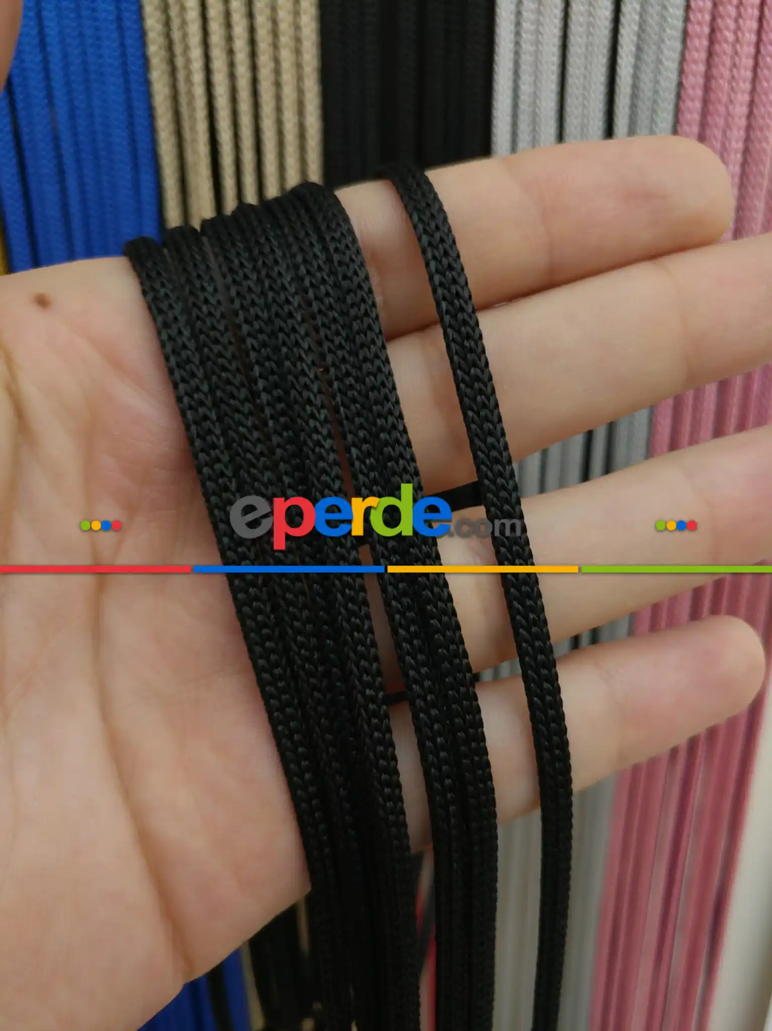 Siyah Rengi İp Perde Jumbo Zincir Serisi- Siyah