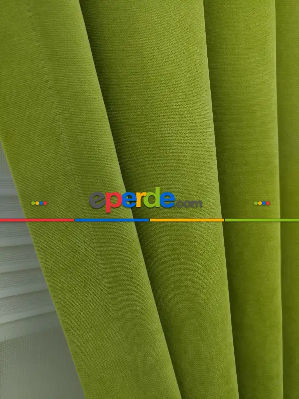 Fıstık Yeşil - Düz Fon Perde- Fıstık Yeşili