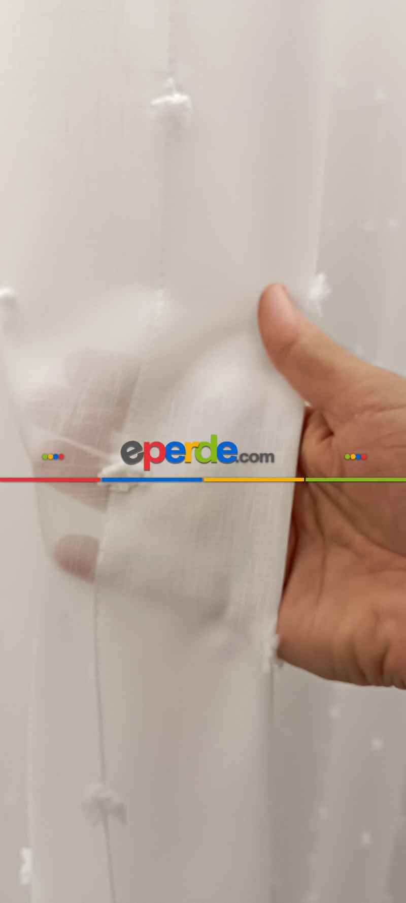 Yeni Nesil Ponpon Saçak Detaylı Tül Perdeler Ekru Renk