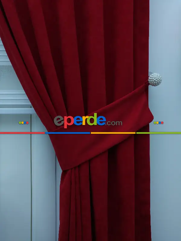 Kırmızı - Düz Fon Perde- Kırmızı