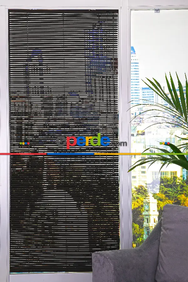 Fırsat !!! Kaliteli Siyah Renk - Alüminyum Jaluzi Perde - 25mm Kalınlığında- Siyah