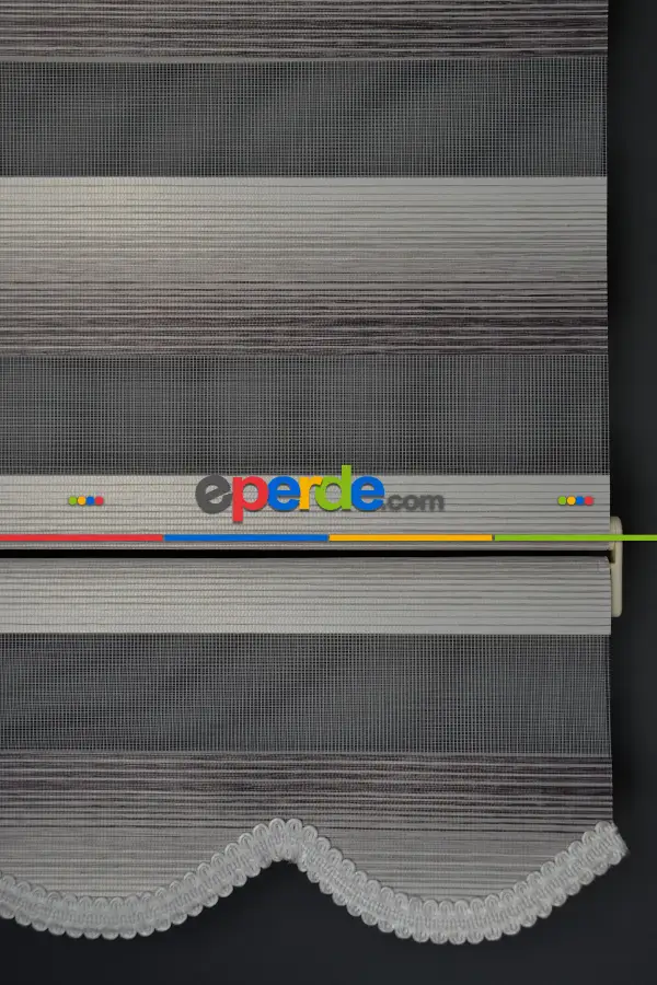 Halim Perdesan Yz-05 Beyaz & Gri Renk Etekli Veya Eteksiz Zebra Stor Perde