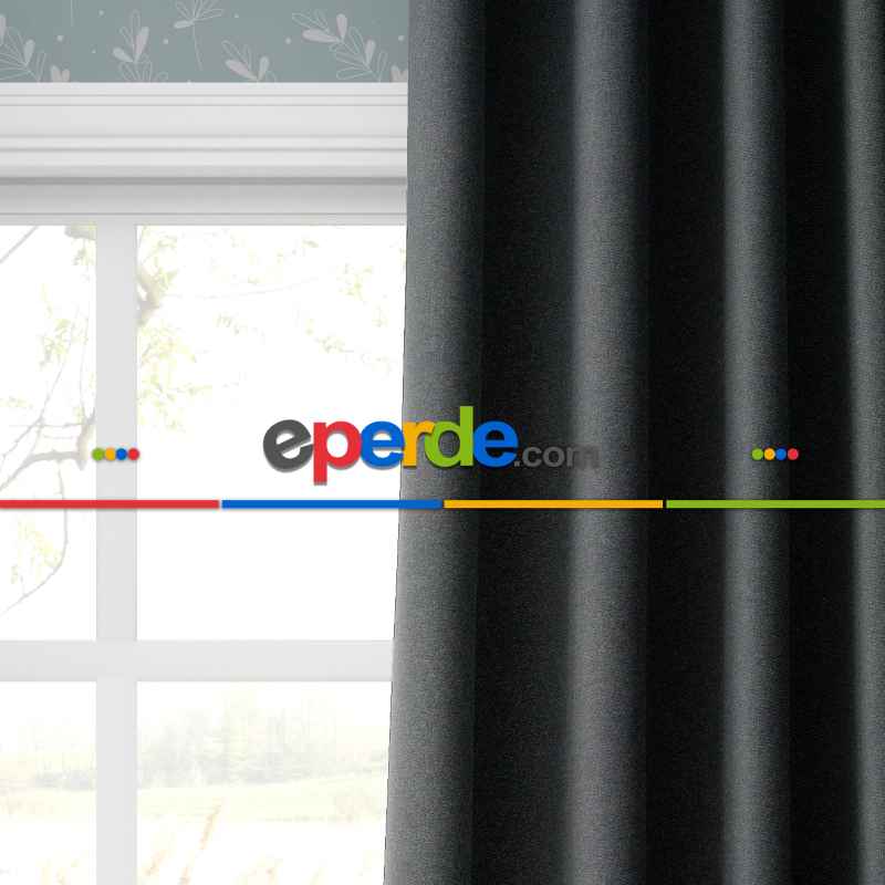 Blackout Karartma Tek Kanat Fon Perde Koyu Gri