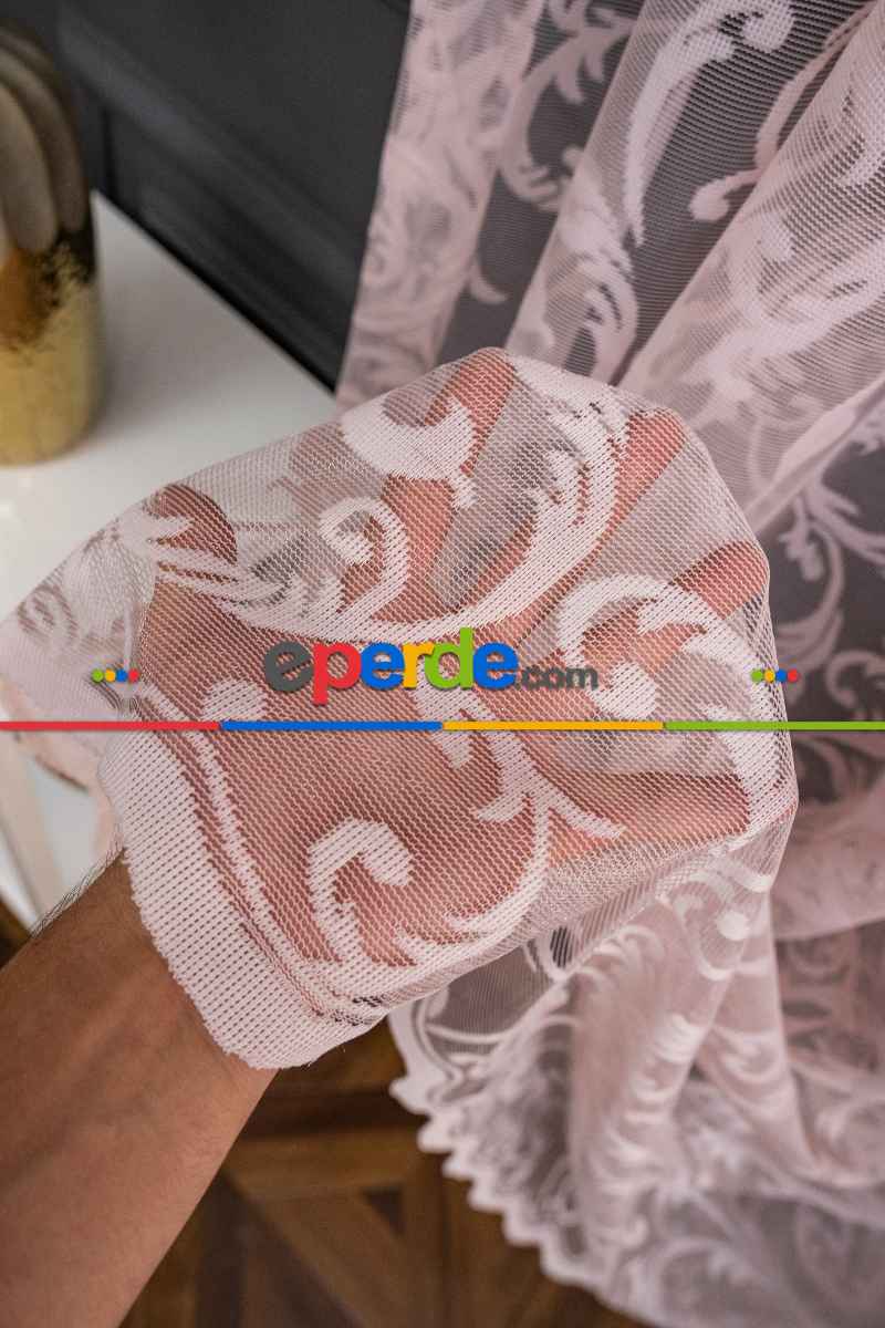 Sarmaşık Şal Desen Pudra Renk Desen Tasarım Tül