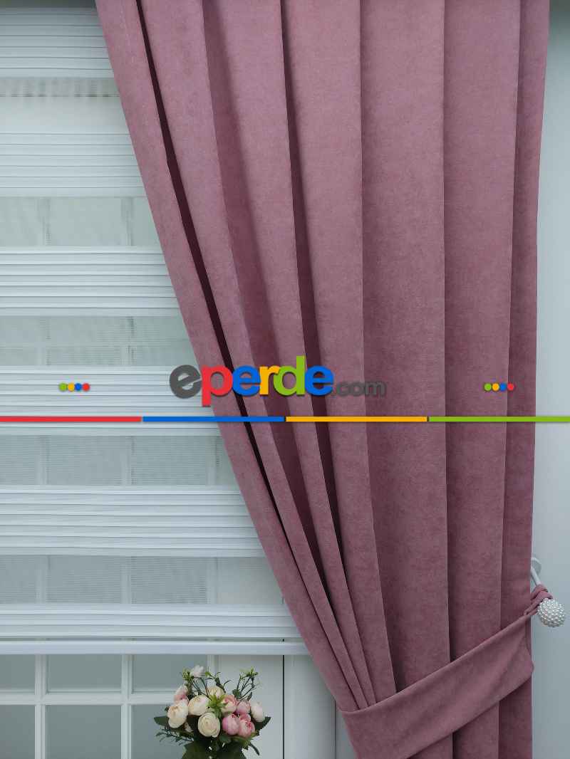 Mutfak - Pembe - Düz Fon Perde 827