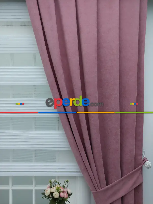 Yatak Odası - Pembe - Düz Fon Perde 827