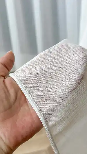 Ekru Bambu Keten Tül Perde, Seyrek Pile