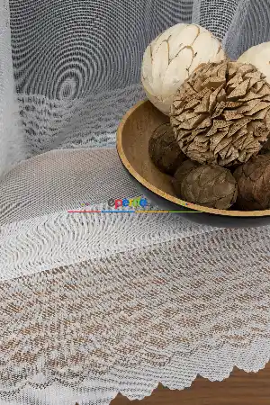Süper Fiyat!! Hazır Ölçülü Yüksek Kalite Bantlı Desen Örme Tül Perde