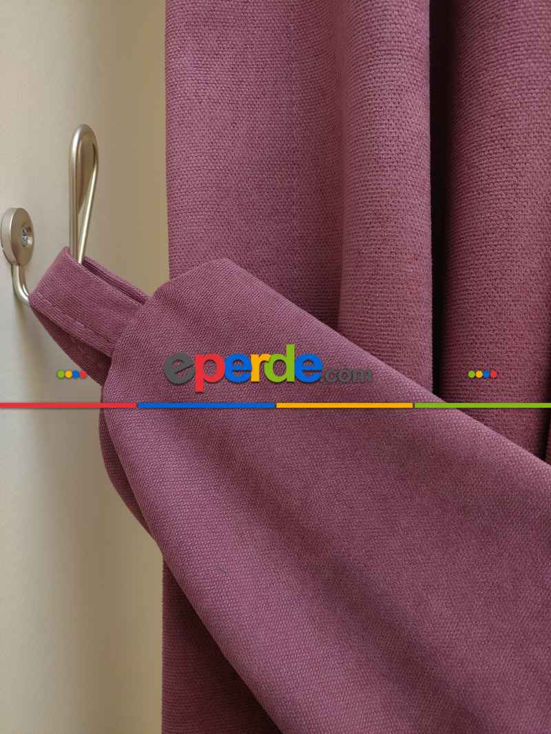 Gül Kurusu - Düz Fon Perde ( Dökümlü Fon Perde)- Gül Kurusu