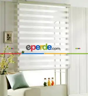 Mutfak Zebra Perde Düz Seri- Beyaz