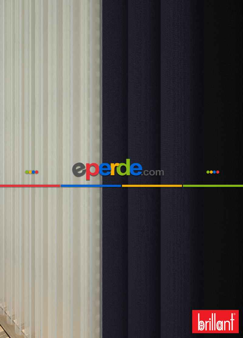 Brillant Akıllı Tül Siyah-lacivert Perde Tül Dikey Zebra Perde Düz 1. Kalite