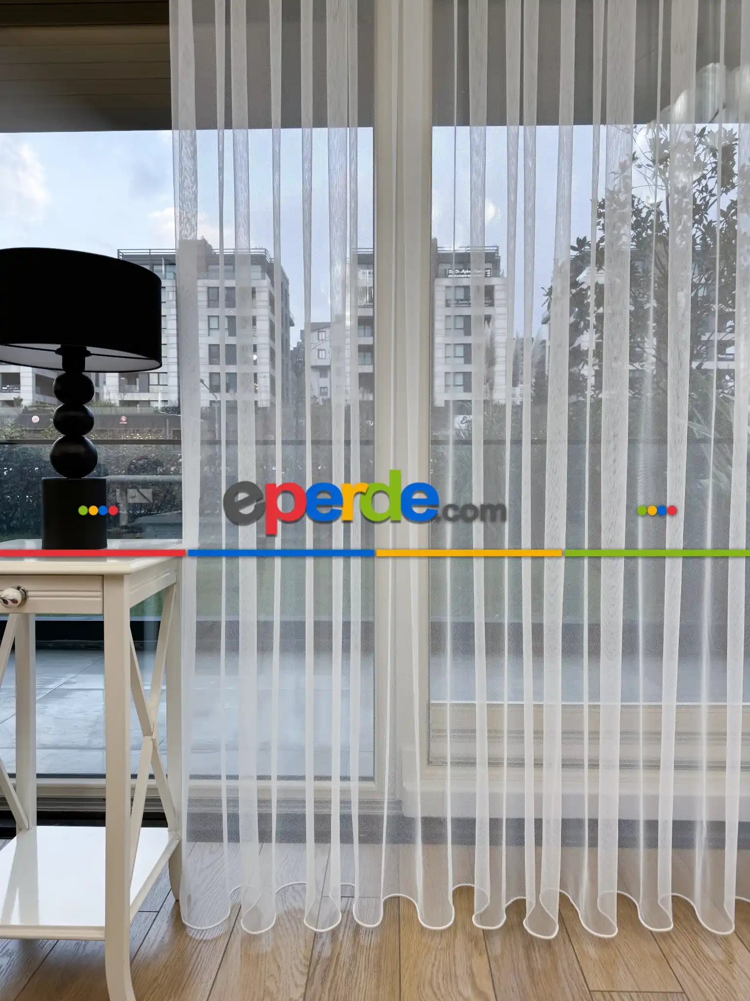 Salon - Ekru Grek Düz Tül Perde, Ütü İstemeyen Tül